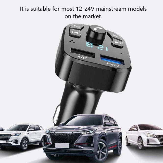 Bluetooth Car Kit/Hands-free | Car MP3 Player BT Wireless FM Transmitter Audio Stereo Dual USB Port Car Charger Support Hands-Free Calling USB Flash Drive Voltage Display Black Bluetooth Car Kit/Hands-free Black