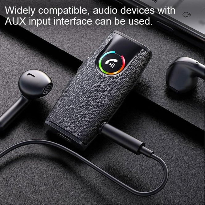 Bluetooth Car Kit/Hands-free | Small Size 3.5mm Car Wireless Audio Receiver Convenient Auto BT Audio Receiver Black Bluetooth Car Kit/Hands-free Black