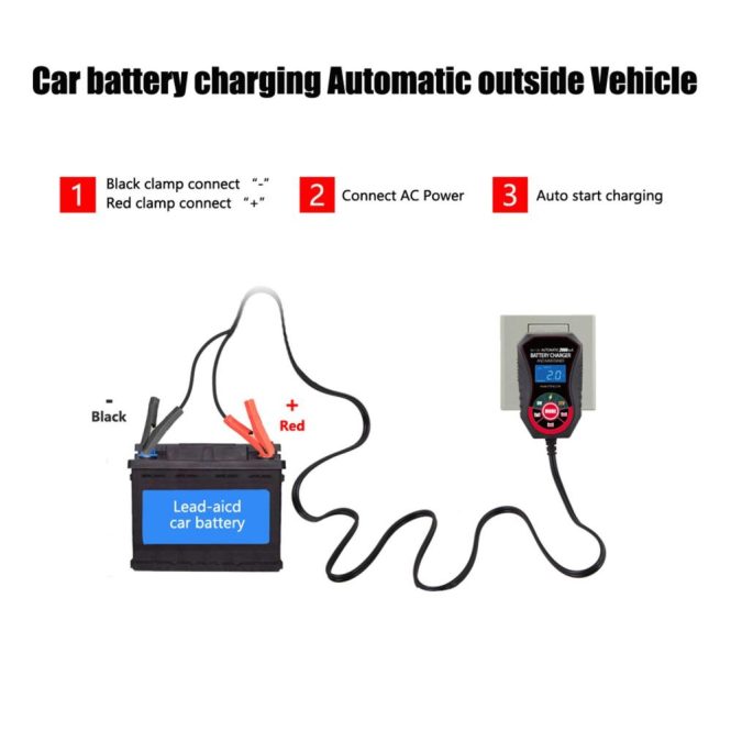 Car Charger | 12V 2A  Car Battery Charger Intelligent Fast Power Charging Pulse Repair Charger au Car Charger Car Charger