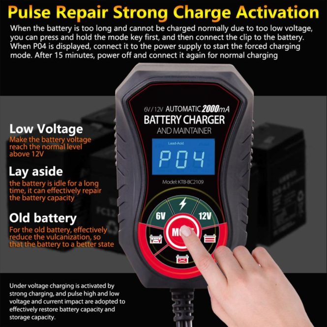 Car Charger | 12V 2A  Car Battery Charger Intelligent Fast Power Charging Pulse Repair Charger au Car Charger Car Charger