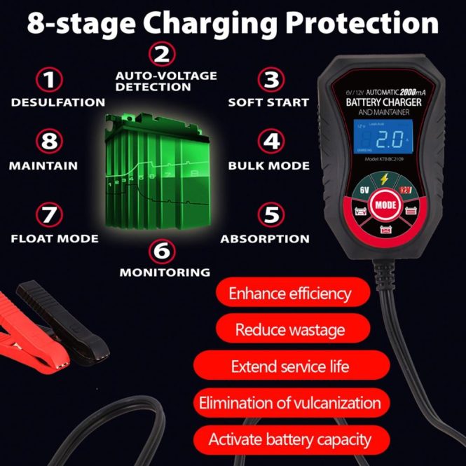 Car Charger | 12V 2A  Car Battery Charger Intelligent Fast Power Charging Pulse Repair Charger au Car Charger Car Charger