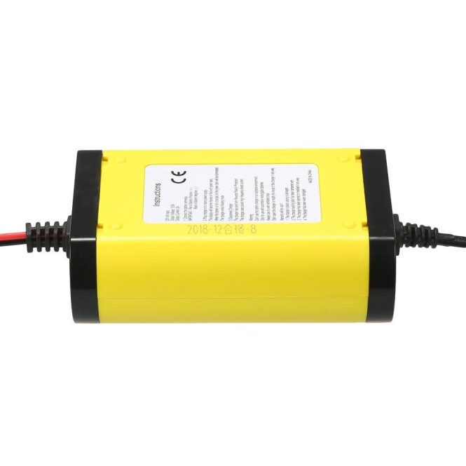 Car Charger | 12V 2A Car Motorcycle  Charger Full Automatic 3 Stages Lead Acid AGM GEL Intelligent LCD Display au Yellow Car Charger Car Charger