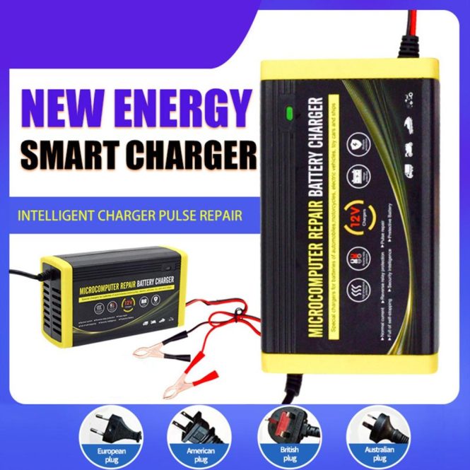 Car Charger | 12V 6A Car Intelligent Repair Charger au Multicolor Car Charger Car Charger