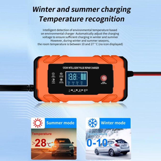 Car Charger | 12V and 24V Intelligent Battery Charger with Temperature Compensation uk Orange Car Charger Car Charger