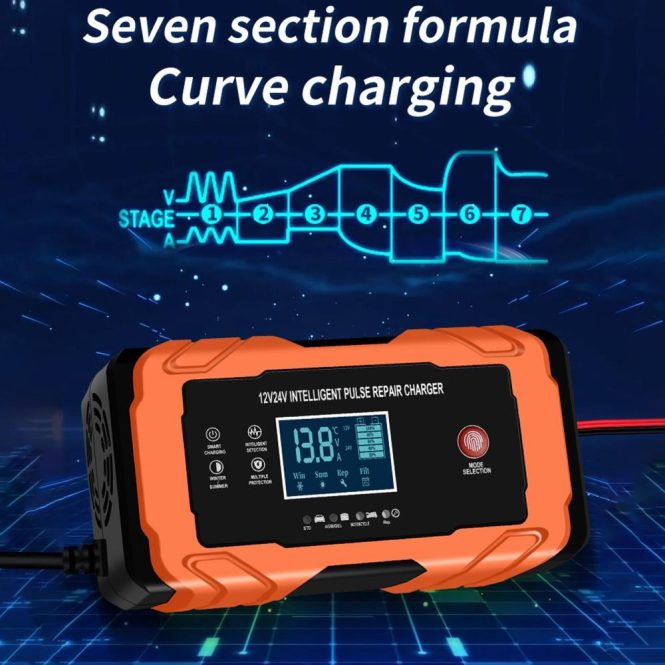 Car Charger | 12V and 24V Intelligent Battery Charger with Temperature Compensation uk Orange Car Charger Car Charger