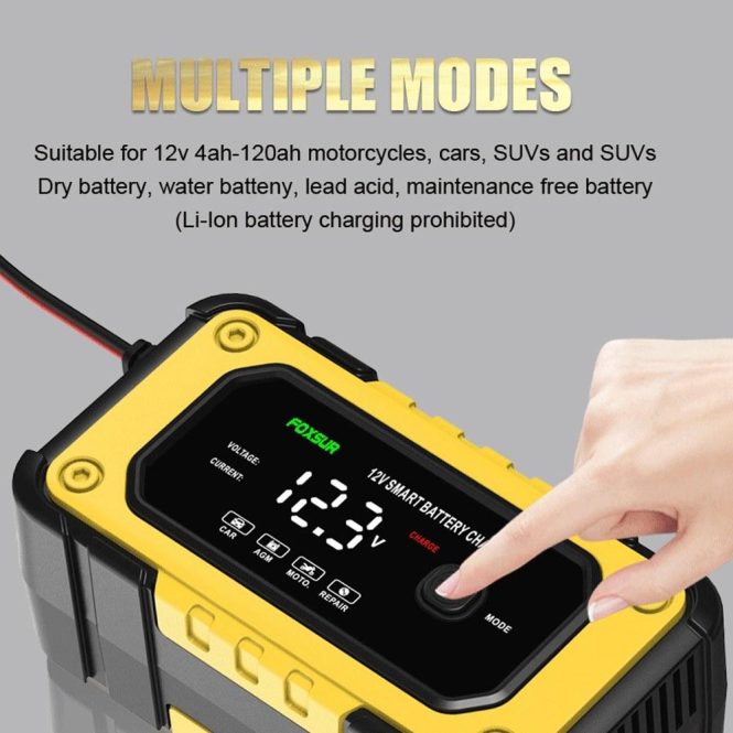 Car Charger | 12V/6A Automatic Battery Chargers Pulse Repairing Charge Device us Yellow Car Charger Car Charger