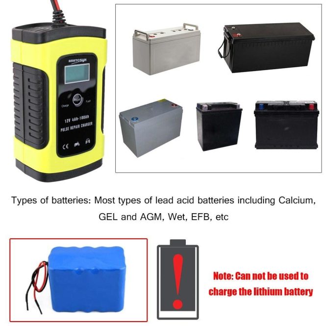 Car Charger | 12V6A Full Automatic Car Battery Recharge Device eu Yellow Car Charger Car Charger