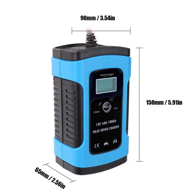 Car Charger | 12V6A Full Automatic Car Battery Recharge Device us Blue Car Charger Blue