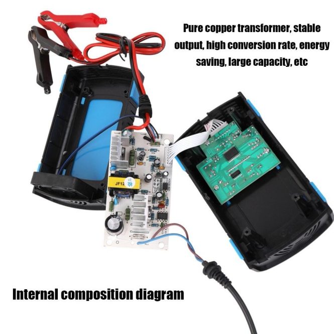 Car Charger | 12V6A Full Automatic Car Battery Recharge Device us Blue Car Charger Blue