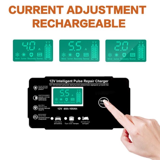 Car Charger | Car Battery Charger 12V 6A Smart Automatic Battery Charger Maintainer with LCD Display au Car Charger Car Charger