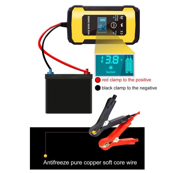 Car Charger | Car Battery Charger 12V Smart Fully Automatic Battery Charger Maintainer au Yellow Car Charger Car Charger