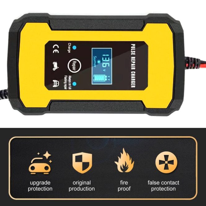 Car Charger | Car Battery Charger 12V Smart Fully Automatic Battery Charger Maintainer au Yellow Car Charger Car Charger