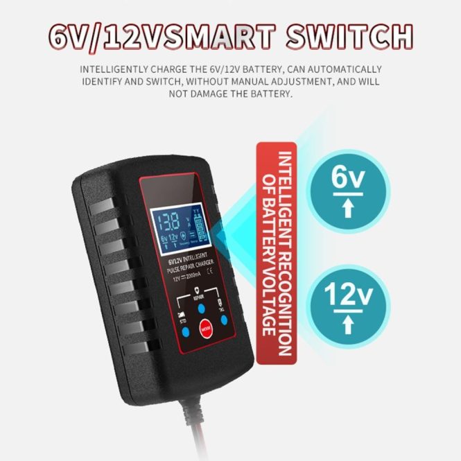 Car Charger | Car Battery Charger 6V and 12V Smart Fully Automatic Battery Charger eu Black Car Charger Black