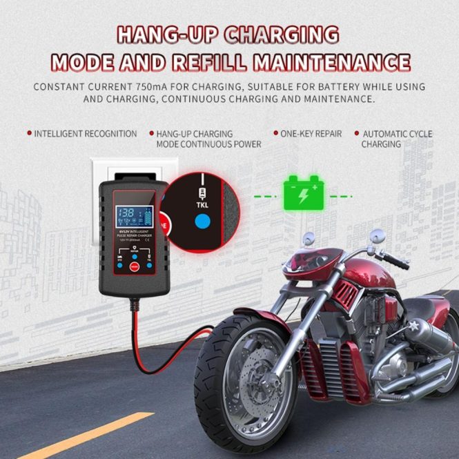 Car Charger | Car Battery Charger 6V and 12V Smart Fully Automatic Battery Charger eu Black Car Charger Black