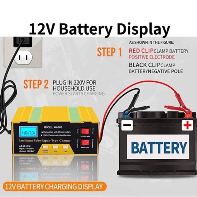 Car Charger | Car Battery Chargers 12V/24V Intelligent Pulse Repairing Charge Device eu Car Charger Car Charger