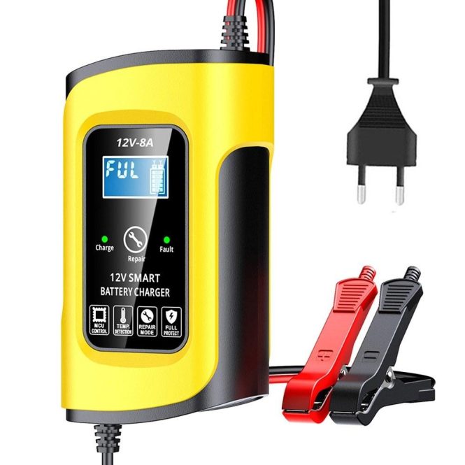 Car Charger | Car Battrey Chargers 12V/8A Intelligent Pulse Repairing Charge Device eu Yellow Car Charger Car Charger