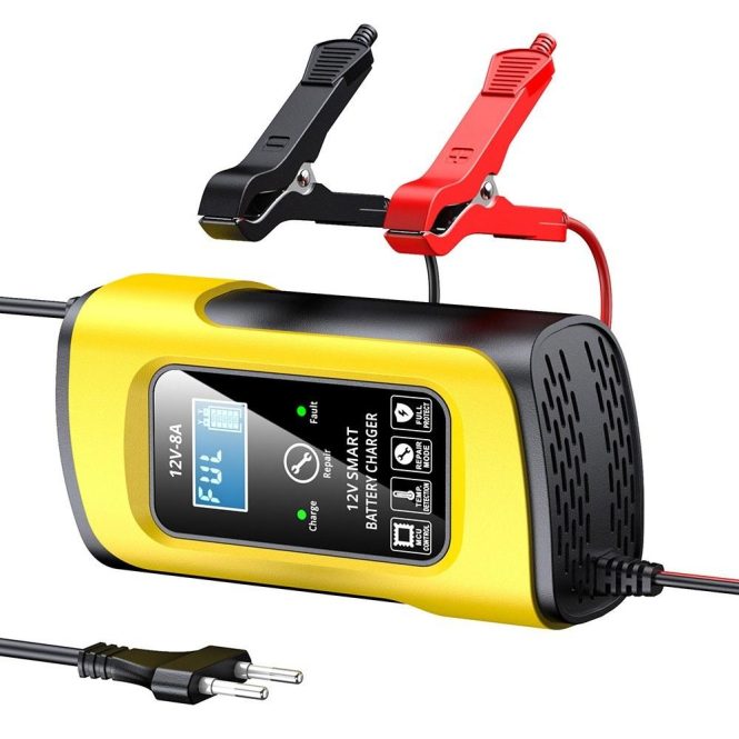 Car Charger | Car Battrey Chargers 12V/8A Intelligent Pulse Repairing Charge Device eu Yellow Car Charger Car Charger