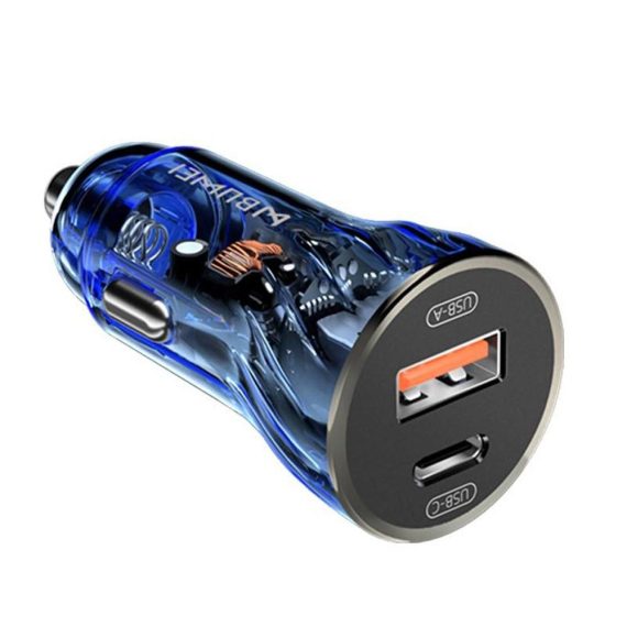 Car Charger | Car Charge Adapter QC4.0+PD30W Dual Port Quick Charge Device Phone Chargers 12-24V for Car Truck SUV Blue Car Charger Blue