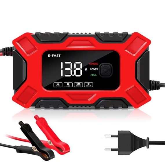 Car Charger | E-FAST Car Battery Chargers 12V/6A Full Automatic Battery Chargers Maintainer eu Red Car Charger Car Charger