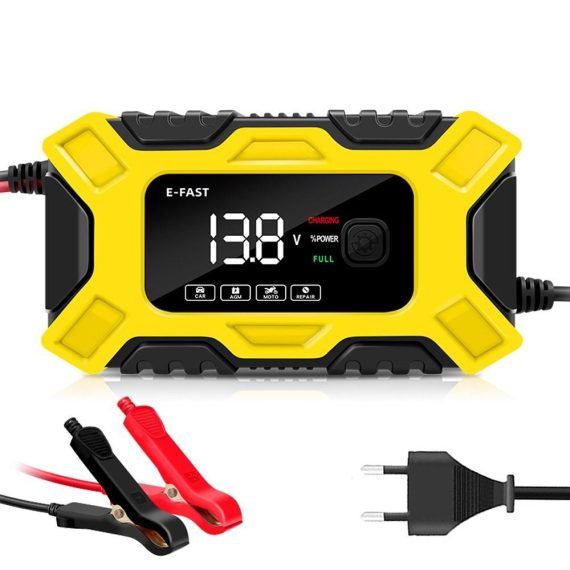 Car Charger | E-FAST Car Battery Chargers 12V/6A Full Automatic Battery Chargers Maintainer eu Yellow Car Charger Car Charger