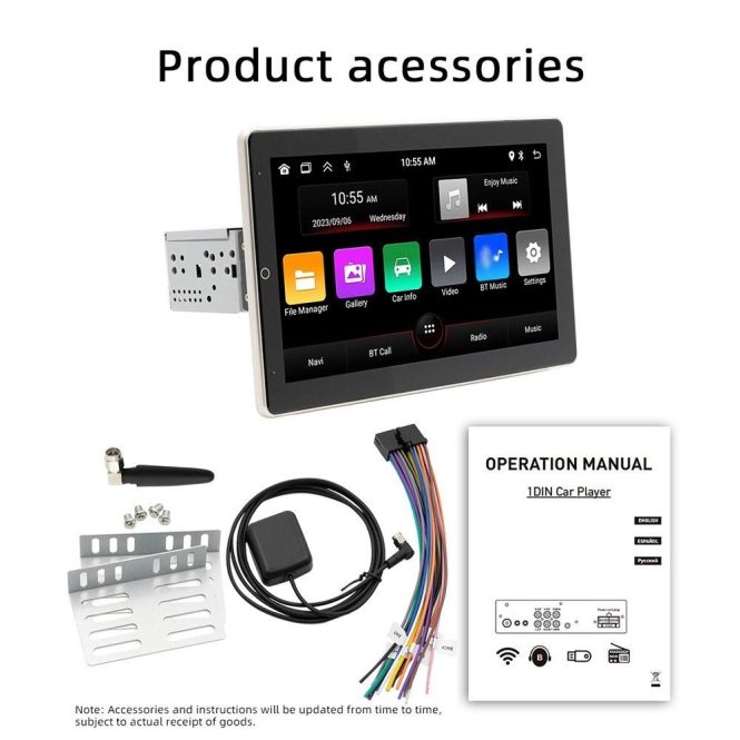 Car DVD Player | 10.1in Rotating Screen High Clear Car BT MP5 Player(RAM 1G+ROM 32G) Car Car DVD Player