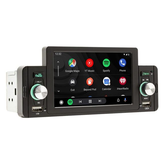 Car DVD Player | 5 Inch Car Stereo MP5 Player BT FM Radio Receiver with Carplay Android Auto Black Car Black