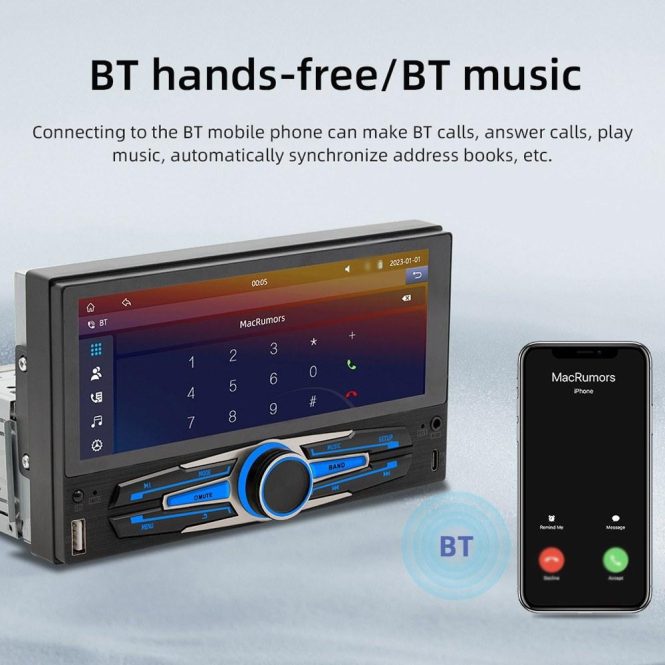 Car DVD Player | 6.86 Inch Car Stereo BT MP5 Player RDS Radio Black Car Black