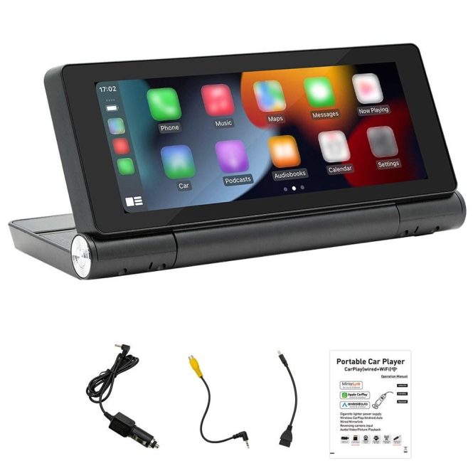 Car DVD Player | 6.86in Touched Screen Car BT MP5 Player Wireless Carplay Black Car Black