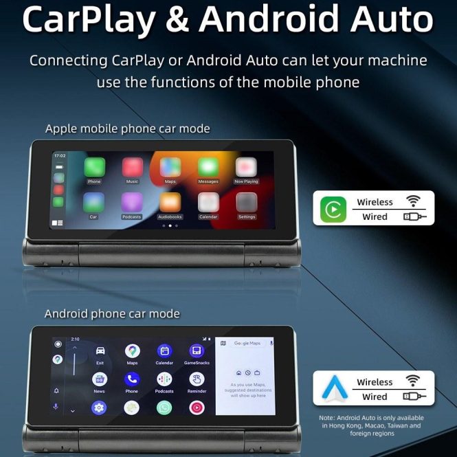 Car DVD Player | 6.86in Touched Screen Car BT MP5 Player Wireless Carplay Black Car Black