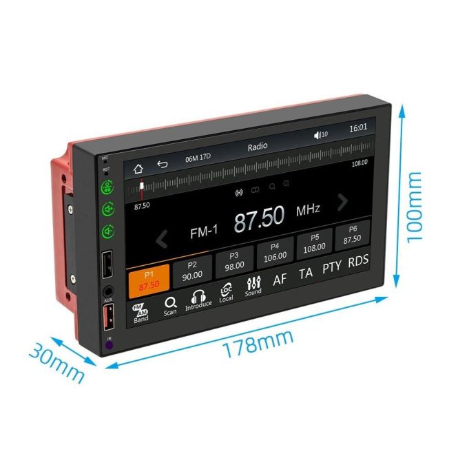 Car DVD Player | 7 Inch Car Stereo MP5 Player BT FM/AM Radio Receiver with Carplay Android Auto Black Car Black