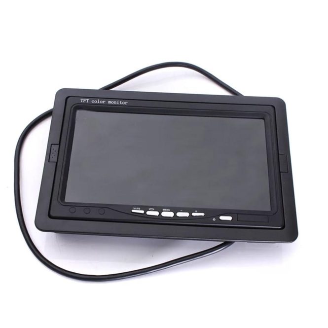 Car DVD Player | 7 Inch HD Monitor Display Screen TFT Car Screen Monitor HD 1024×600 Display AV Input Built-in Speaker For Trucks Bus RV Trailer Reverse Rear View Backup Camera Black Car Black