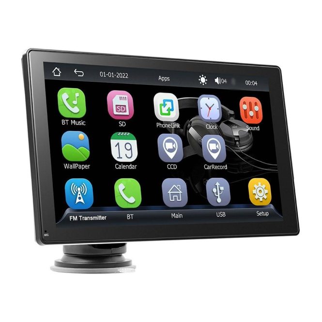 Car DVD Player | 9in Multi-language Car BT MP5 Player Multifunctional Car Audio and Video Player Black Car Black