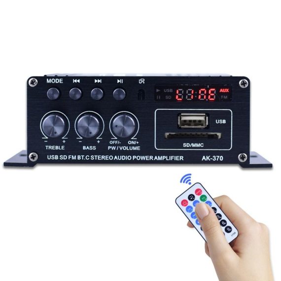 Car DVD Player | AK370 Mini Audio Power Amplifier Portable Sound Amplifier Speaker Amp for Car and Home Black Car Black