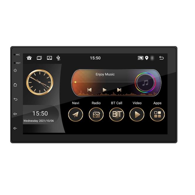 Car DVD Player | Android 11 Car Stereo Double Din GPS Navigation FM Radio with 7 Inch Touchscreen Black Car Black