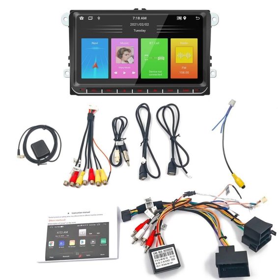 Car DVD Player | Android 12 Car Stereo Double-Din GPS Navigation FM Radio with 9 Inch IPS Screen Black Car Black