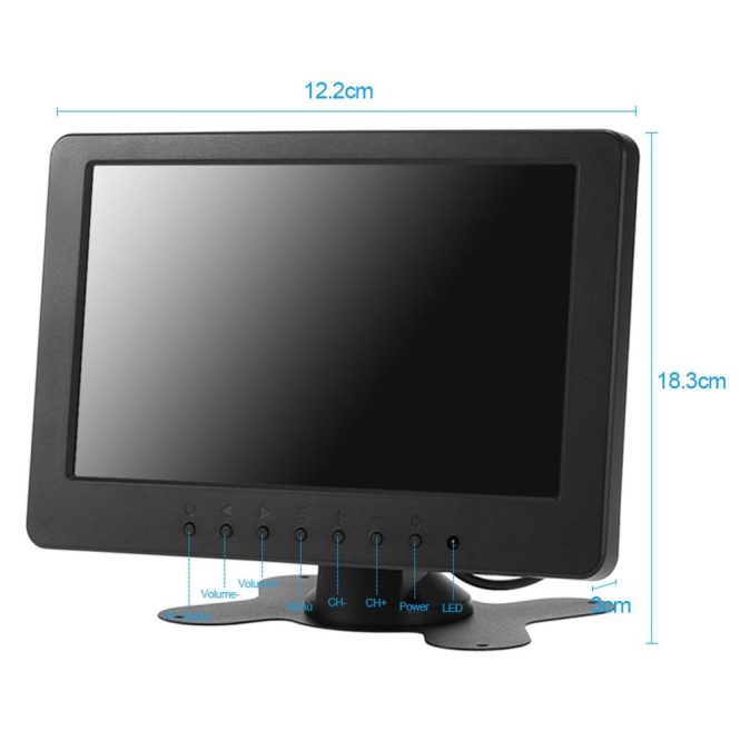 Car DVD Player | S701 7 inch  TFT LCD Monitor Screen 16:9 1024 * 600 BNC AV Video Audio for PC Security VCD DVD EU Plug eu Car Car DVD Player