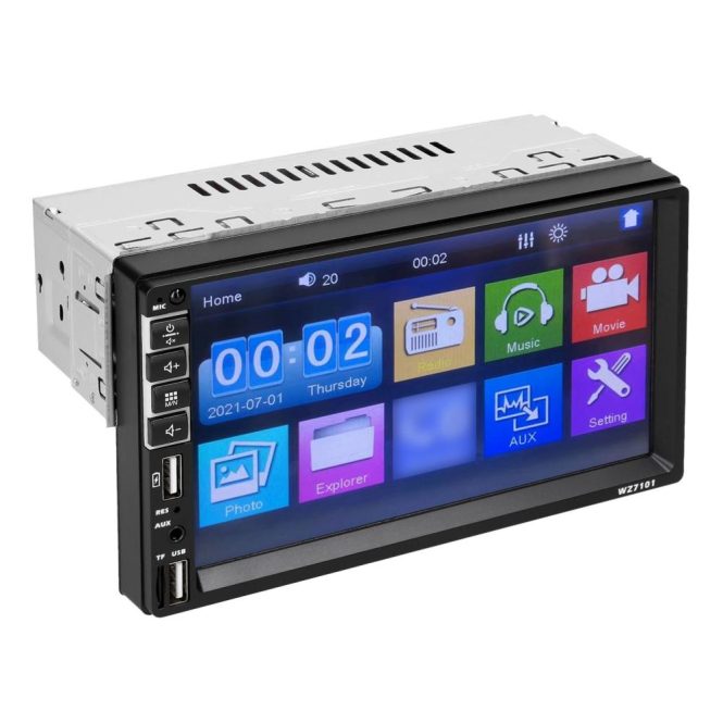 Car DVD Player | Single Din Car Stereo 7 Inch LCD Touchscreen Monitor BT MP5 Player FM Car Radio Receiver Support TF/USB/AUX-IN Mobile Phone Link Hands-Free Calling Reverse Picture Steering Wheel Control Up Installation Car Car DVD Player