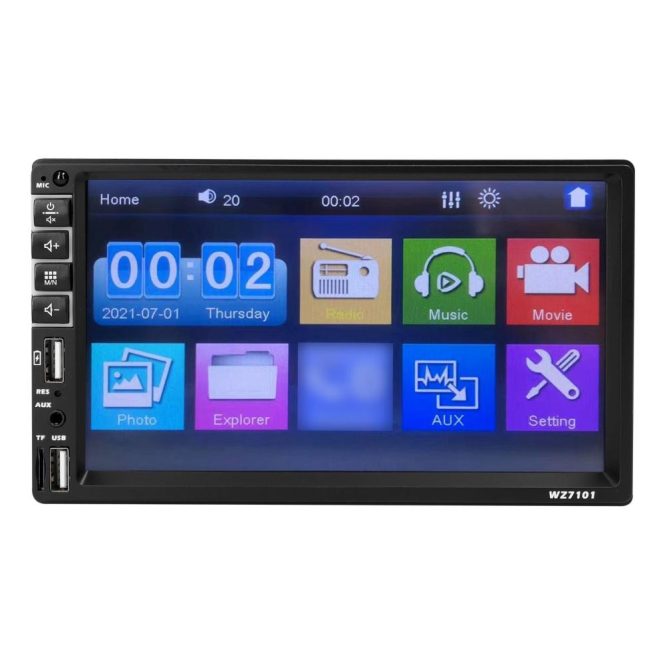 Car DVD Player | Single Din Car Stereo 7 Inch LCD Touchscreen Monitor BT MP5 Player FM Car Radio Receiver Support TF/USB/AUX-IN Mobile Phone Link Hands-Free Calling Reverse Picture Steering Wheel Control Down Installation Car Car DVD Player