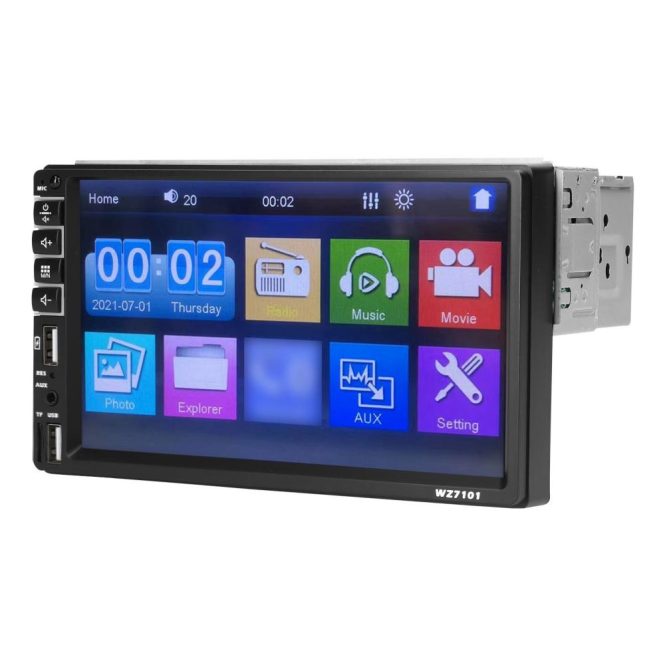 Car DVD Player | Single Din Car Stereo 7 Inch LCD Touchscreen Monitor BT MP5 Player FM Car Radio Receiver Support TF/USB/AUX-IN Mobile Phone Link Hands-Free Calling Reverse Picture Steering Wheel Control Up Installation Car Car DVD Player