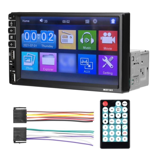 Car DVD Player | Single Din Car Stereo 7 Inch LCD Touchscreen Monitor BT MP5 Player FM Car Radio Receiver Support TF/USB/AUX-IN Mobile Phone Link Hands-Free Calling Reverse Picture Steering Wheel Control Down Installation Car Car DVD Player