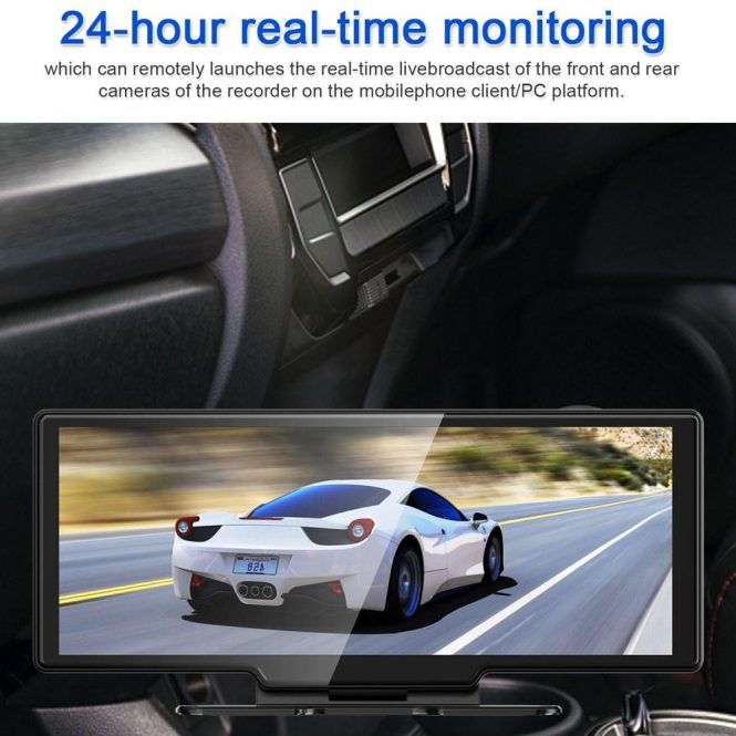 Car DVR | 10.26in BT Wide Screen Car Video Recorder Auto Dash Cam Car Camera Recorder(RAM 2G and AHD rear camera) Car Car DVR