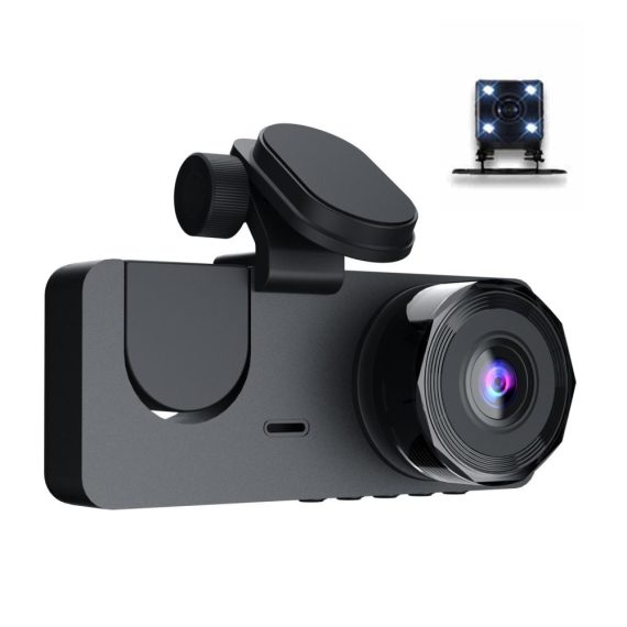 Car DVR | 1080P DVR Dash Camera Front and Rear Camera Driving Recorder 2 Inch Screen Dashcam Black Car Black