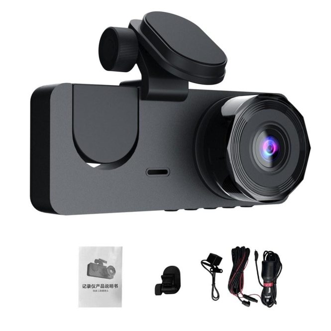 Car DVR | 1080P DVR Dash Camera Front and Rear Camera Driving Recorder 2 Inch Screen Dashcam Black Car Black