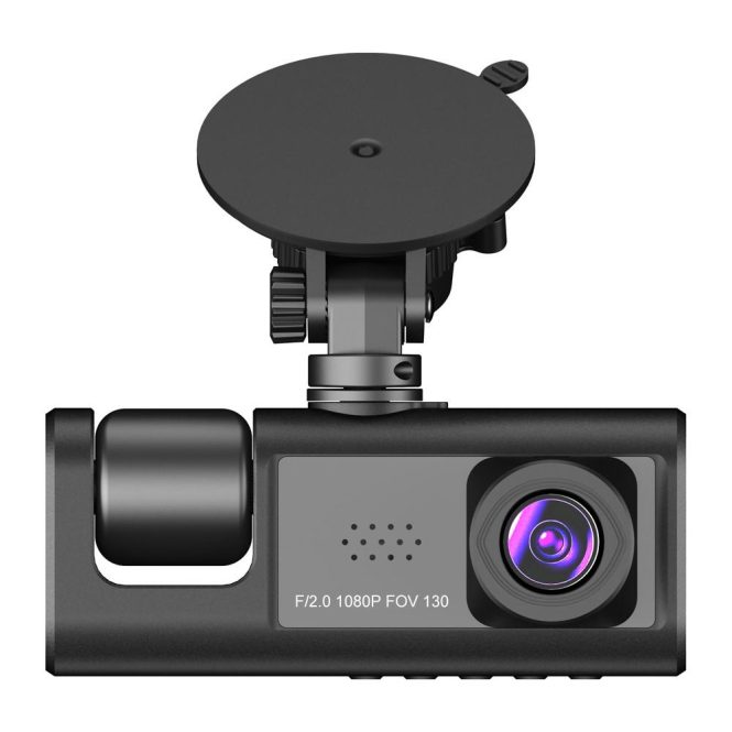 Car DVR | 1080P DVR Dash Camera Front and Rear Camera Driving Recorder 2 Inch Screen Dashcam Support Night-Vision Loop Recording One-Key Lock Black Car Black