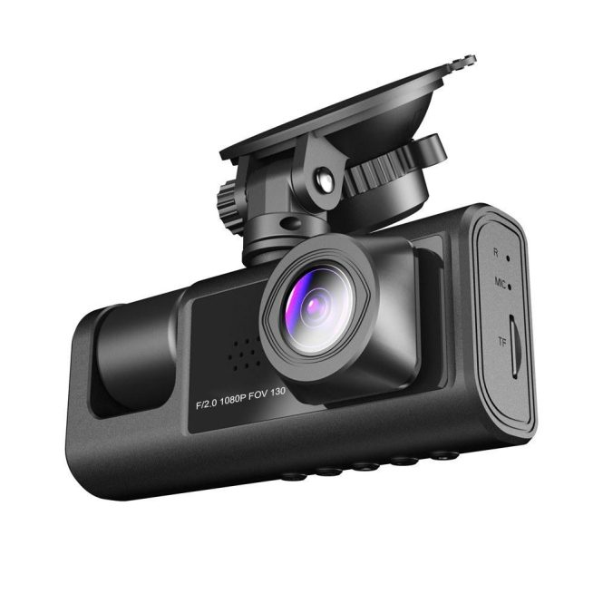 Car DVR | 1080P DVR Dash Camera Front and Rear Camera Driving Recorder 2 Inch Screen Dashcam Support Night-Vision Loop Recording One-Key Lock Black Car Black