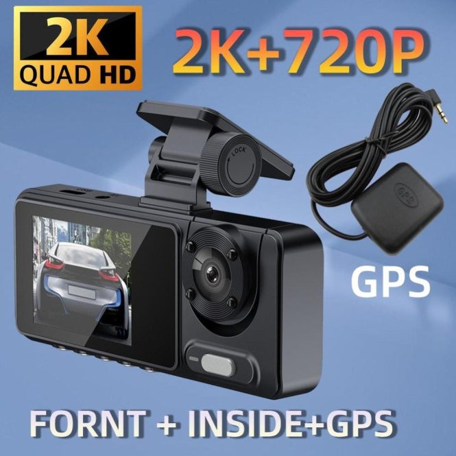 Car DVR | 2 Cameras Dash Cam Multi-Language Clear Car Video Recording Camcorder Black Car Black