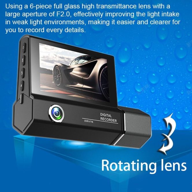 Car DVR | 3 Cameras Dash Cam 4in Clear Car Rearview Mirror Car Video Recording Camcorder Black Car Black