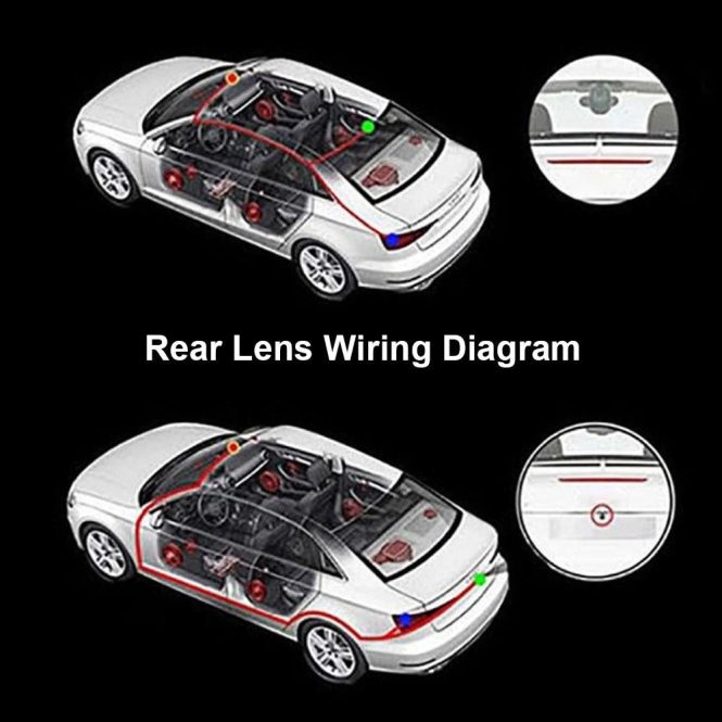 Car DVR | 3 Cameras Dash Cam Multi-Language Clear Car Rearview Mirror Car Video Recording Camcorder Black Car Black