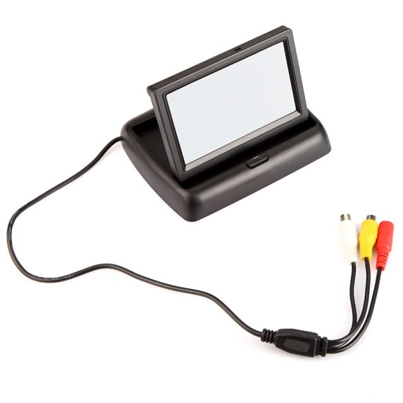 Car DVR | 4.3″ Foldable TFT Color LCD Car Reverse Rearview Security Monitor for Camera DVD VCR Black Car Black