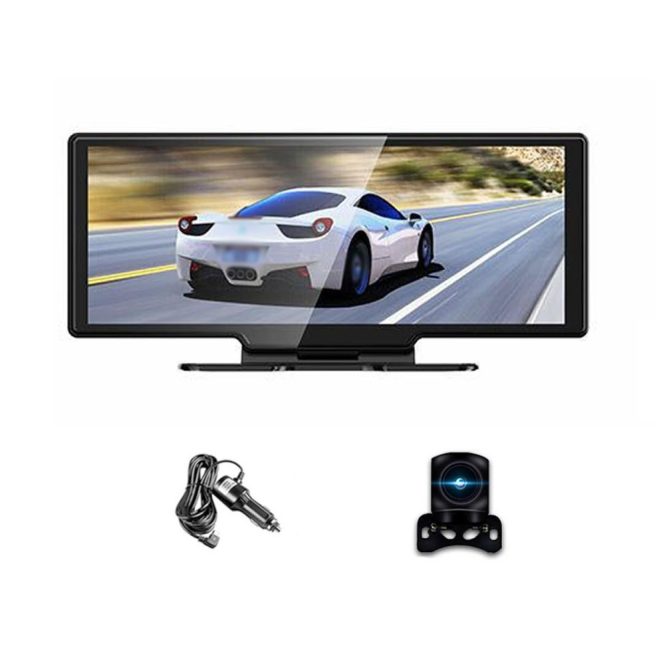 Car DVR | 4K DVR Dash Camera Front and Rear Driving Recorder with 10.26 Inch Touchscreen for Carplay Android Auto Black Car Black